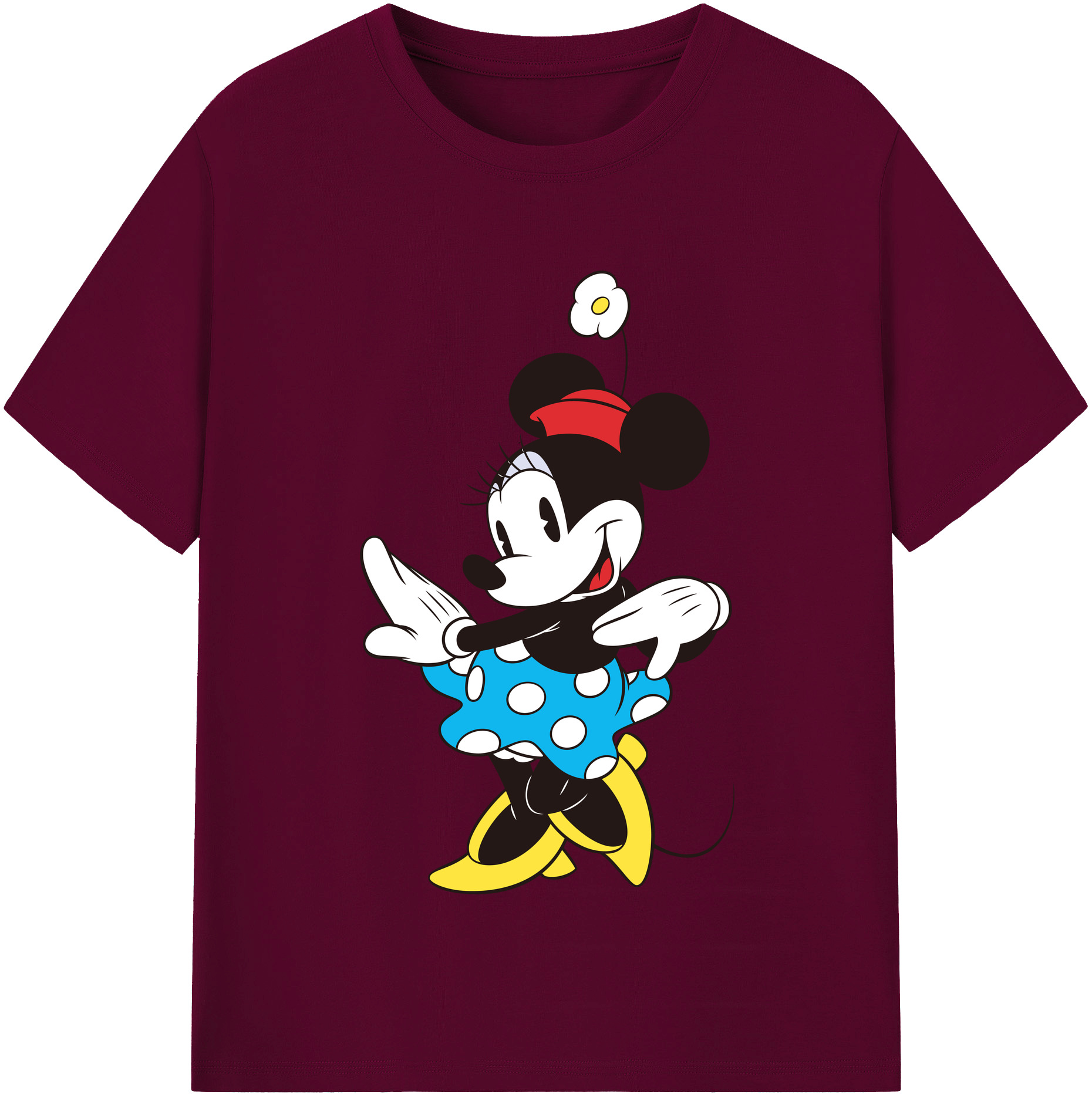 （画像用） ミッキーマウス Mickey Mouse レディースカジュアルプリントTシャツ（綿100％）